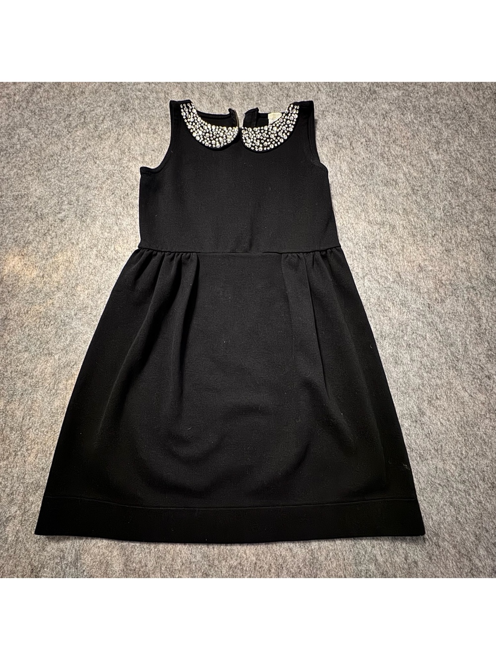 Crewcuts Black Dress Jeweled Peter Pan Collar Party Fancy Girls 12